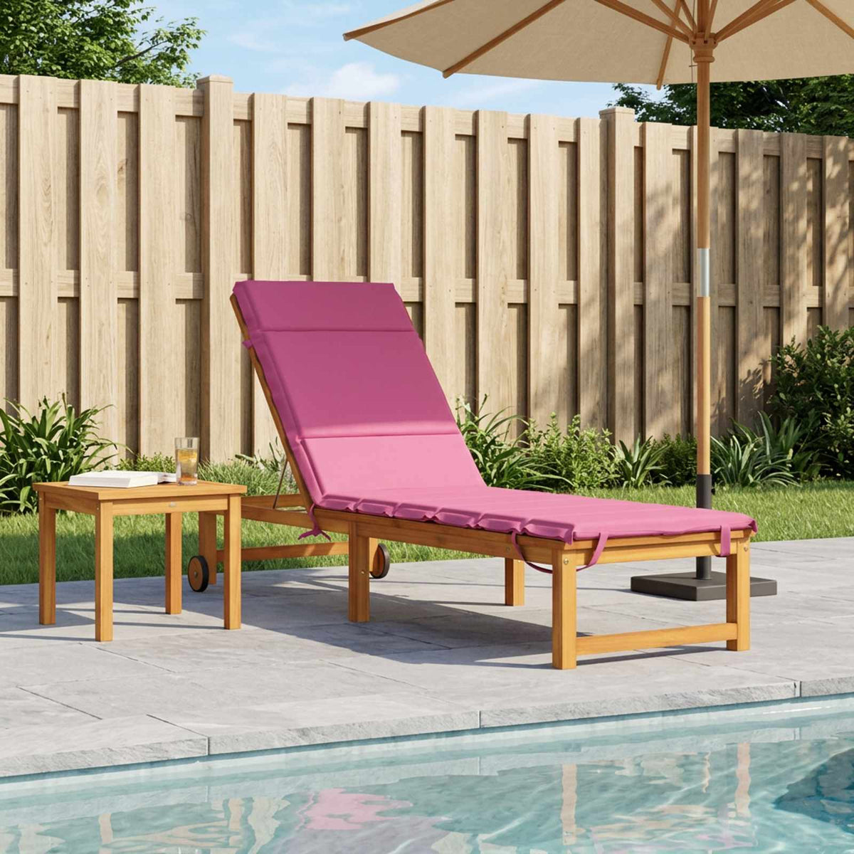 Ligstoel Kussen GEMERT 100% Polyester Roze 200 x 60 x 3 cm is nu te koop bij PeponiXL, paradijselijk wonen!