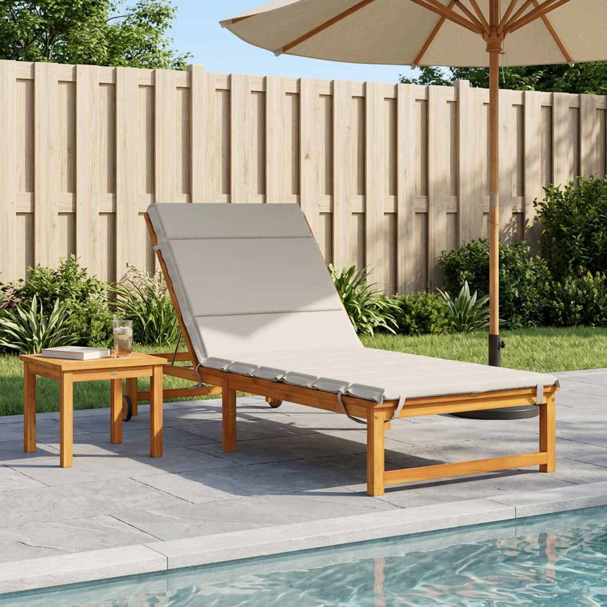 Ligstoel Kussen GEMERT 100% Polyester Wit 200 x 70 x 3 cm is nu te koop bij PeponiXL, paradijselijk wonen!