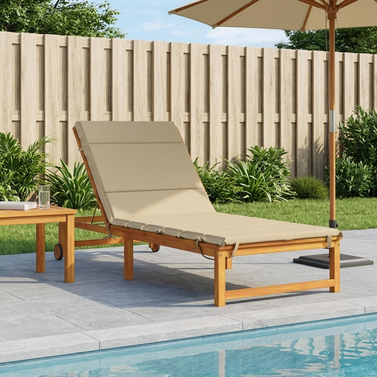 Ligstoel Kussen GEMERT 100% Polyester Beige 200 x 90 x 3 cm is nu te koop bij PeponiXL, paradijselijk wonen!