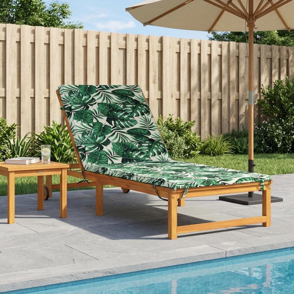 Ligstoel Kussen GEMERT 100% Polyester Bladpatroon is nu te koop bij PeponiXL, paradijselijk wonen!