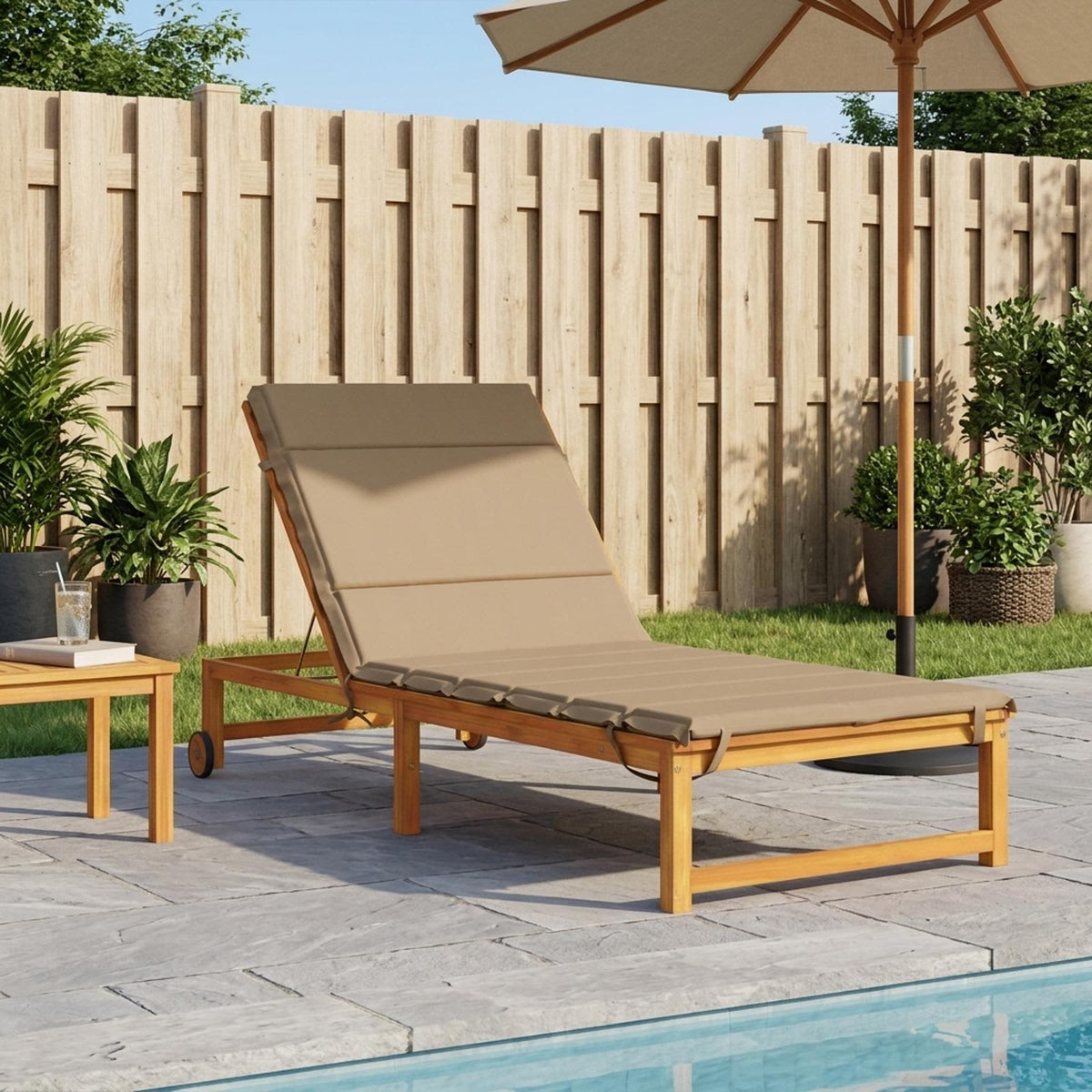 Ligstoel Kussen GEMERT 100% Polyester Taupe 200 x 80 x 3 cm is nu te koop bij PeponiXL, paradijselijk wonen!