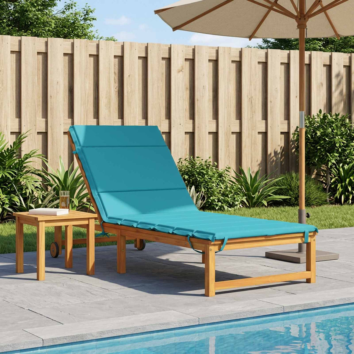 Ligstoel Kussen GEMERT 100% Polyester Turquoise 200 x 70 x 3 cm is nu te koop bij PeponiXL, paradijselijk wonen!
