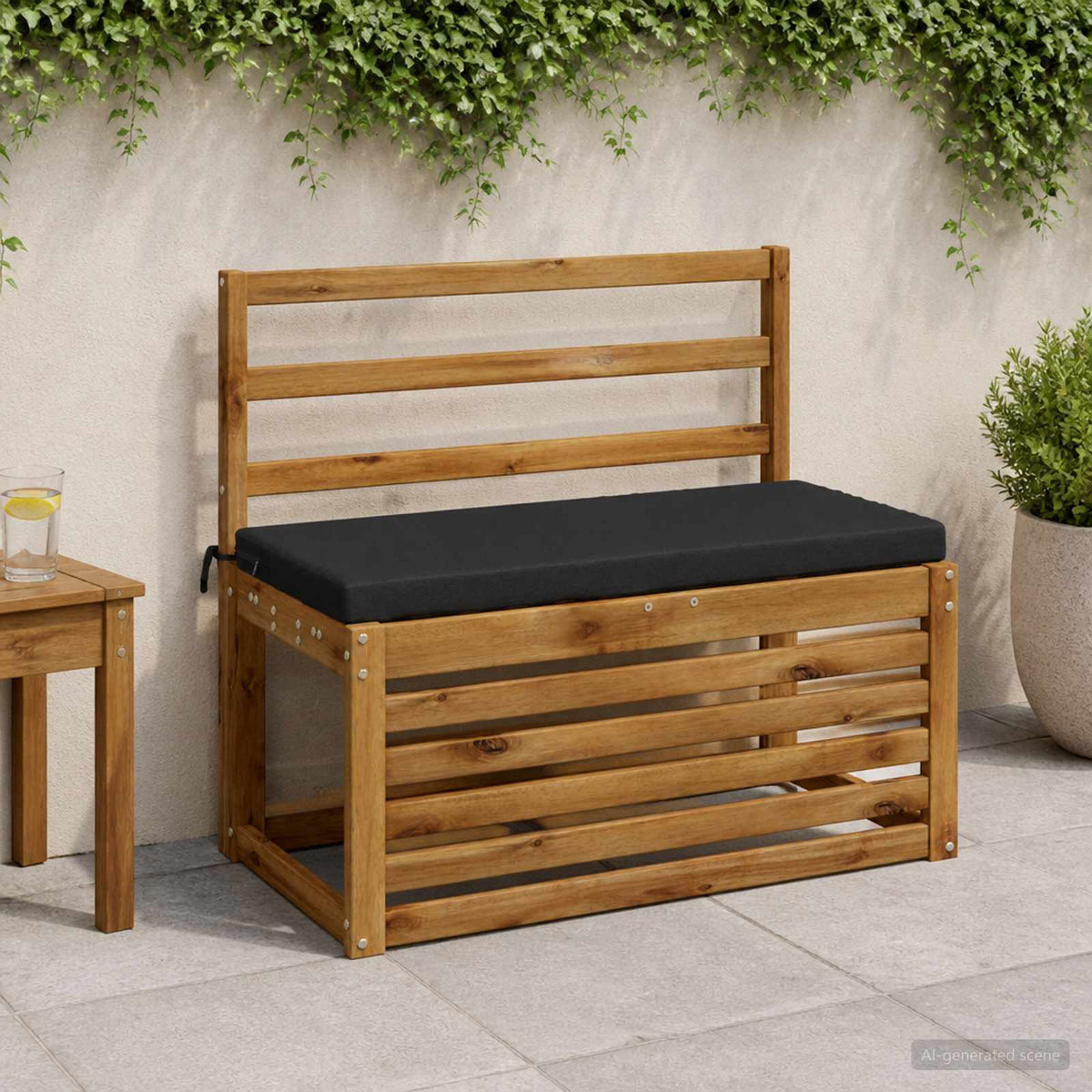 Bankkussen SOEST 100% Polyester Zwart 80 x 40 x 5 cm is nu te koop bij PeponiXL, paradijselijk wonen!