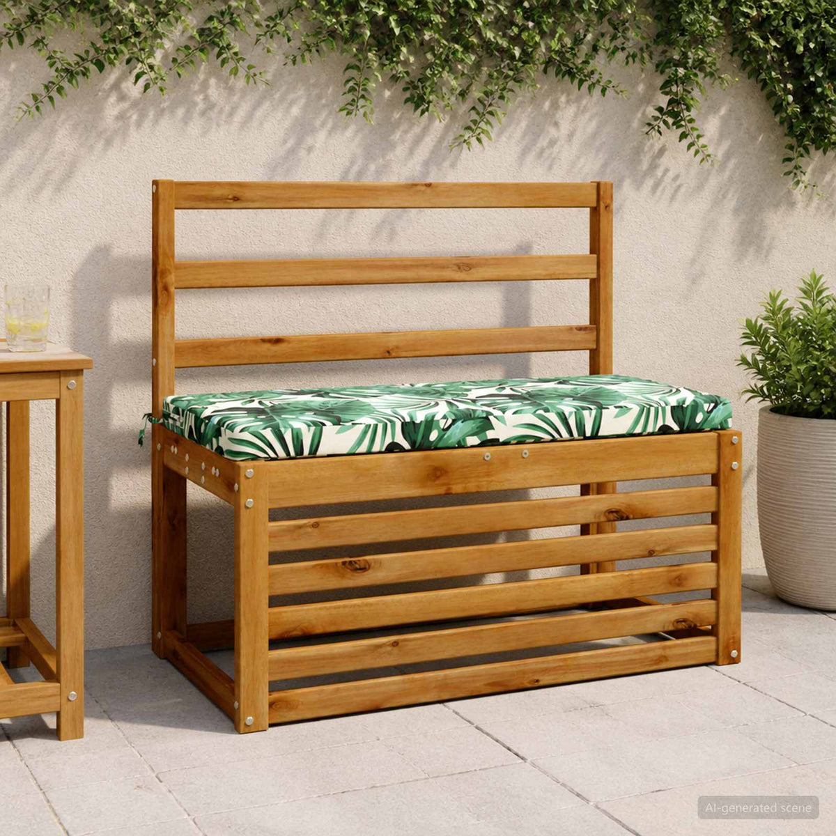 Bankkussen SOEST 100% Polyester Bladpatroon 60 x 40 x 5 cm is nu te koop bij PeponiXL, paradijselijk wonen!