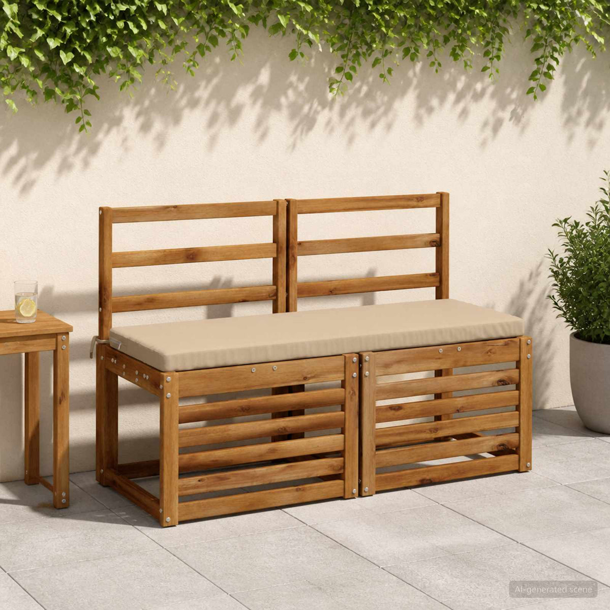 vidaXL Bankkussen SOEST 100% Polyester Zand 110 x 40 x 5 cm