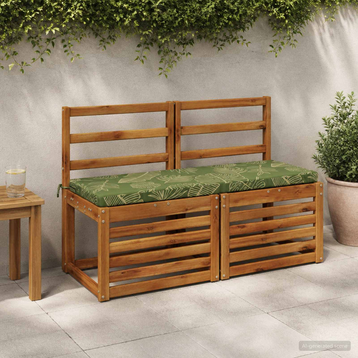 vidaXL Bankkussen SOEST 100% Polyester Bladontwerp 100 x 40 x 5 cm