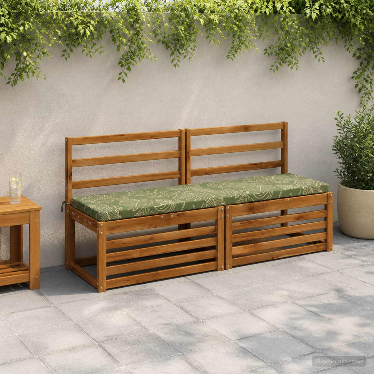 vidaXL Bankkussen SOEST 100% Polyester Bladontwerp 150 x 40 x 5 cm