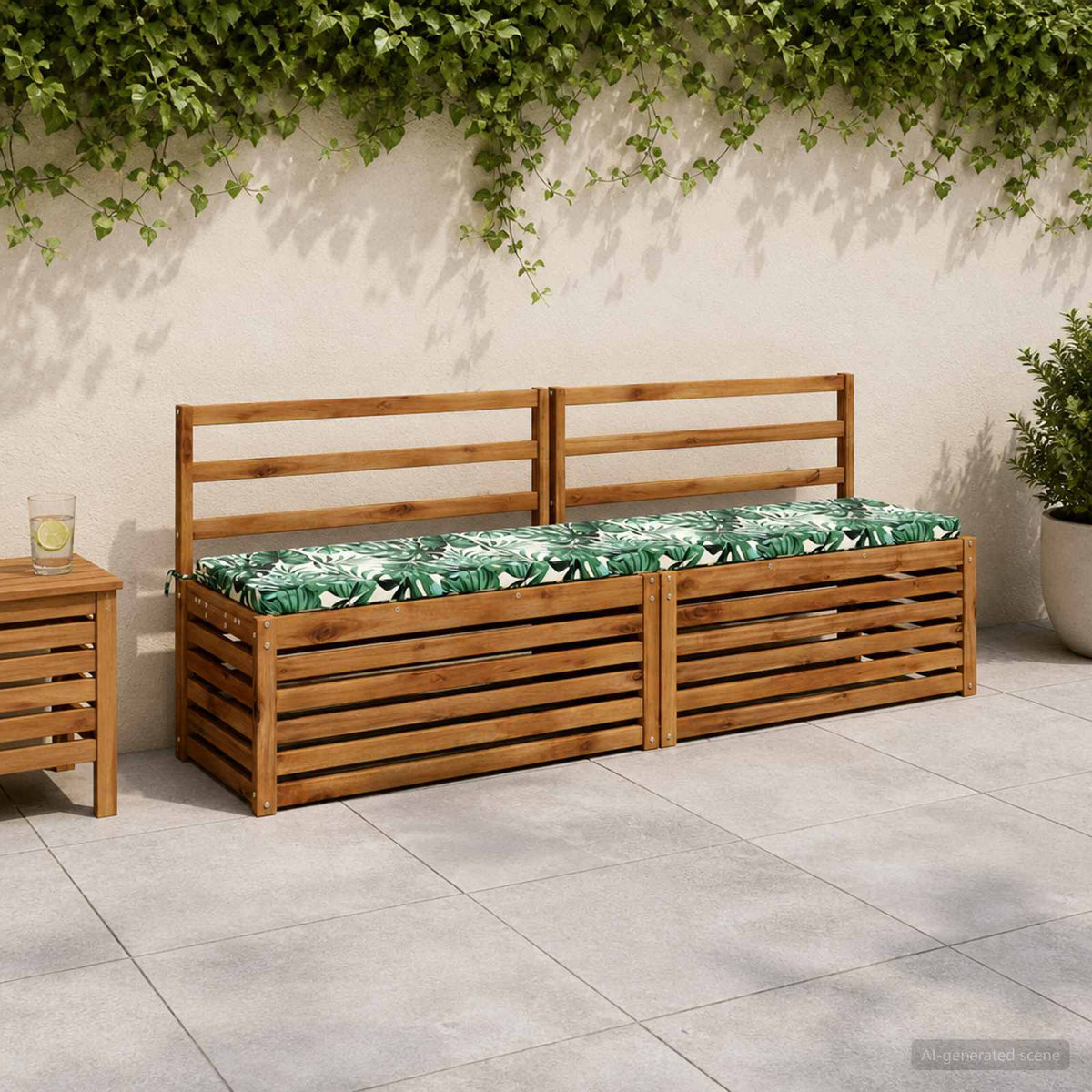 vidaXL Bankkussen SOEST 100% Polyester Bladpatroon 180 x 40 x 5 cm