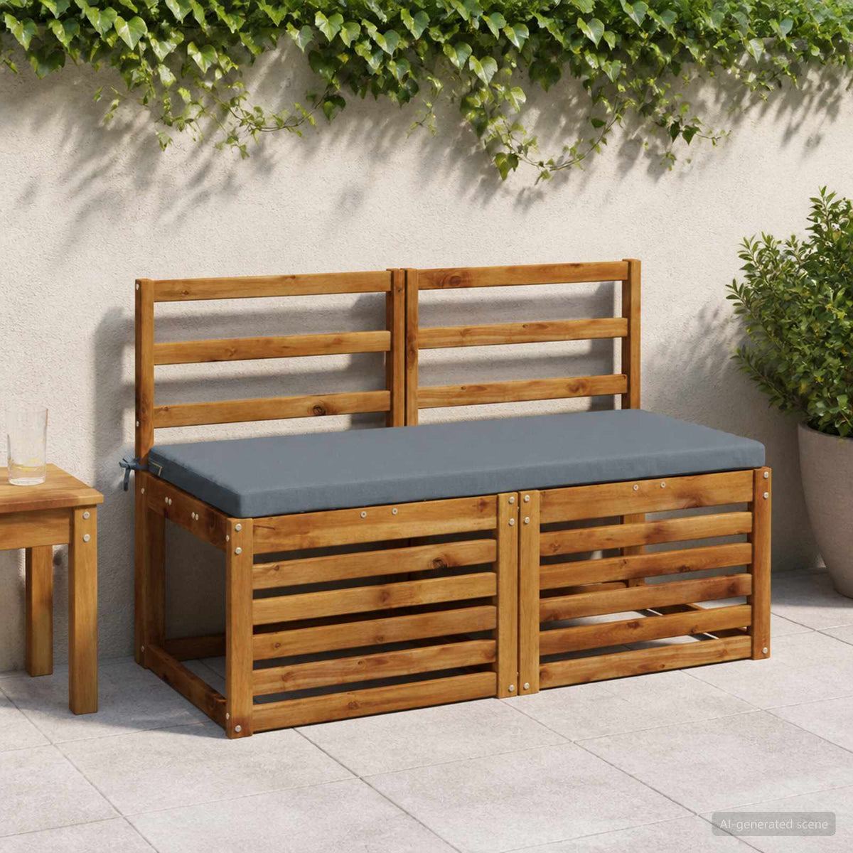 vidaXL Bankkussen SOEST 100% Polyester Blauw 120 x 50 x 5 cm