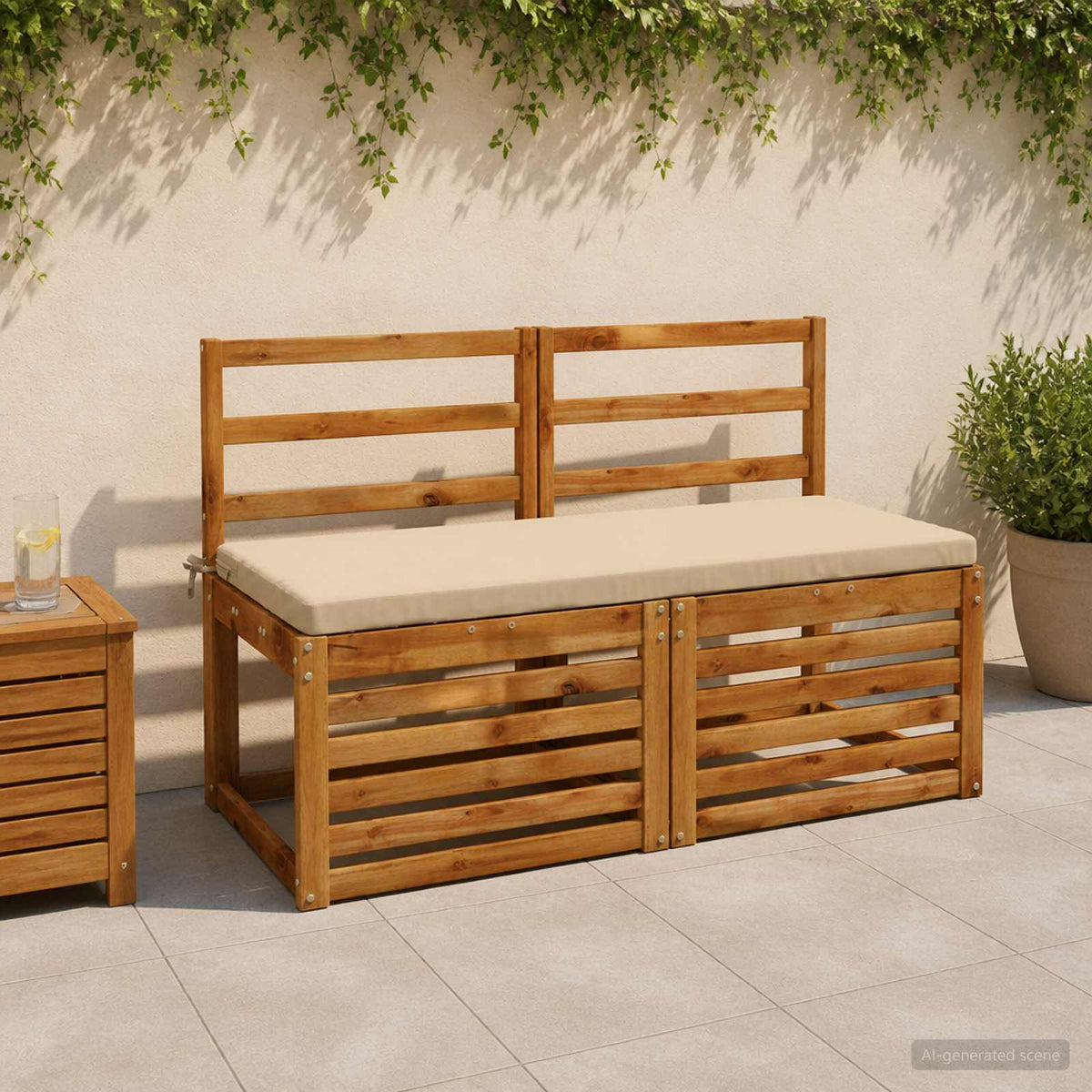 vidaXL Bankkussen SOEST 100% Polyester Beige 110 x 50 x 5 cm