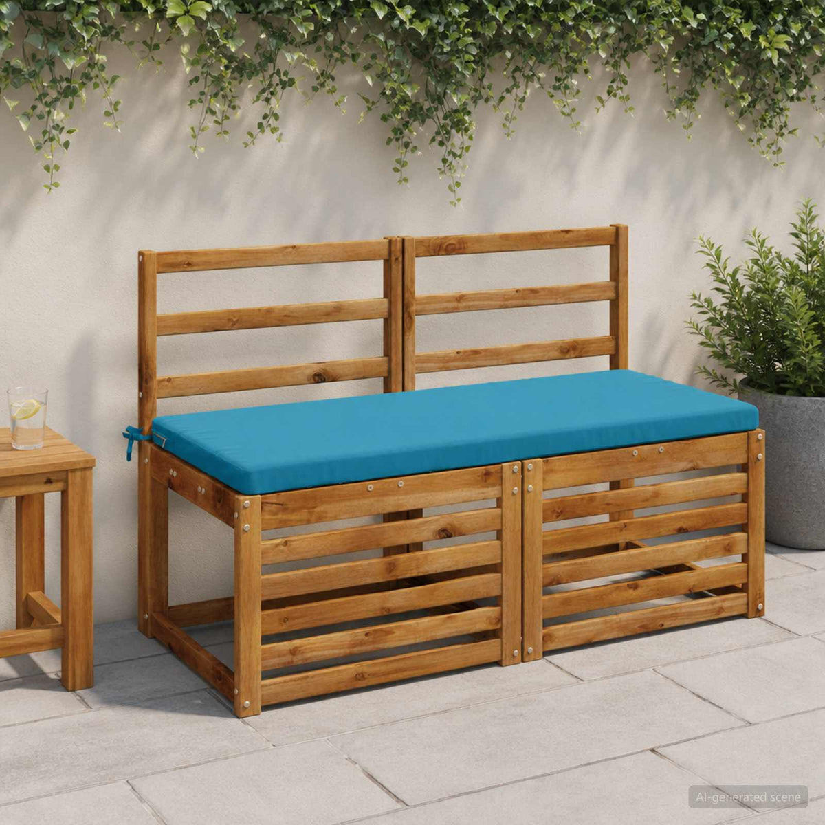 vidaXL Bankkussen SOEST 100% Polyester Lichtblauw 120 x 50 x 5 cm