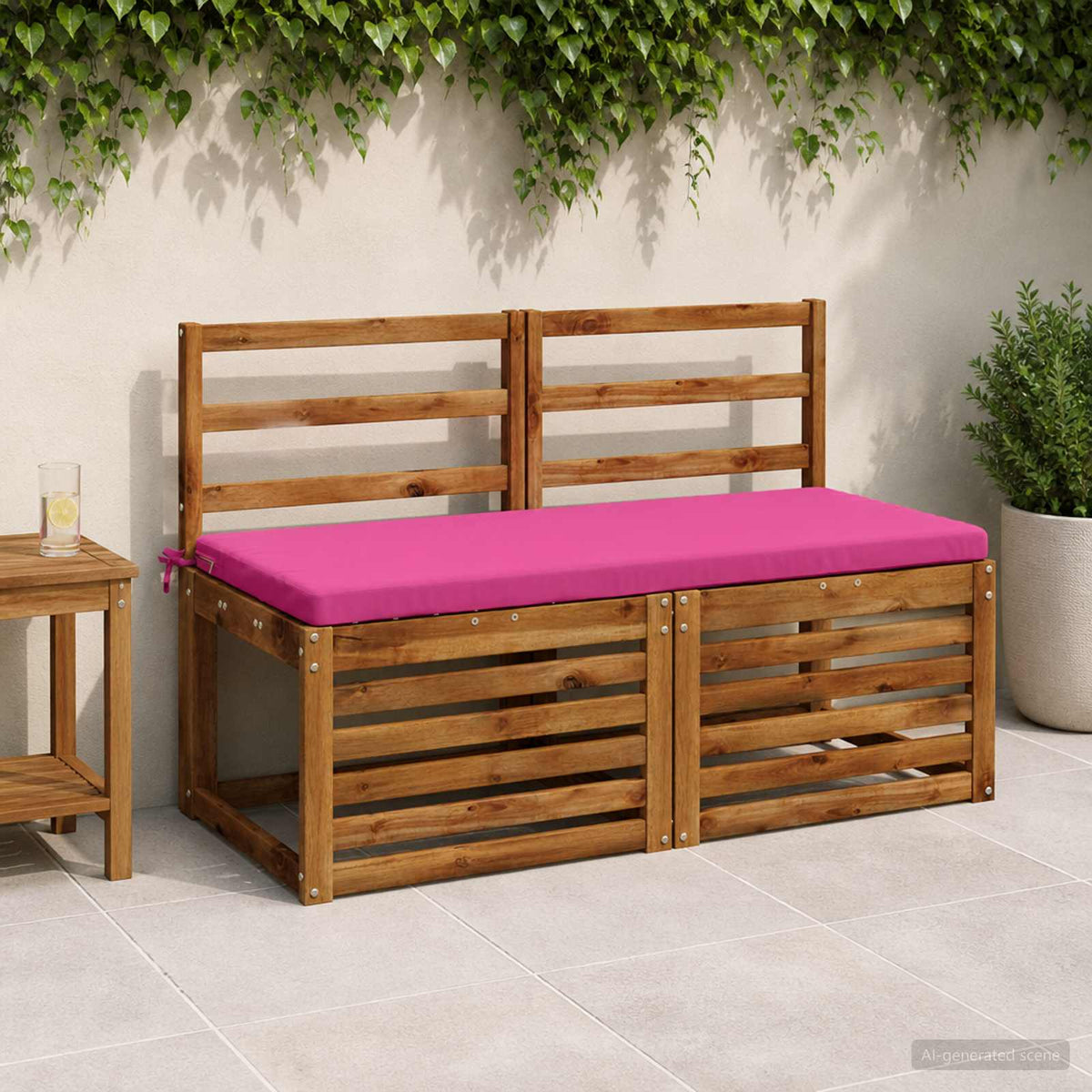vidaXL Bankkussen SOEST 100% Polyester Roze 120 x 50 x 5 cm