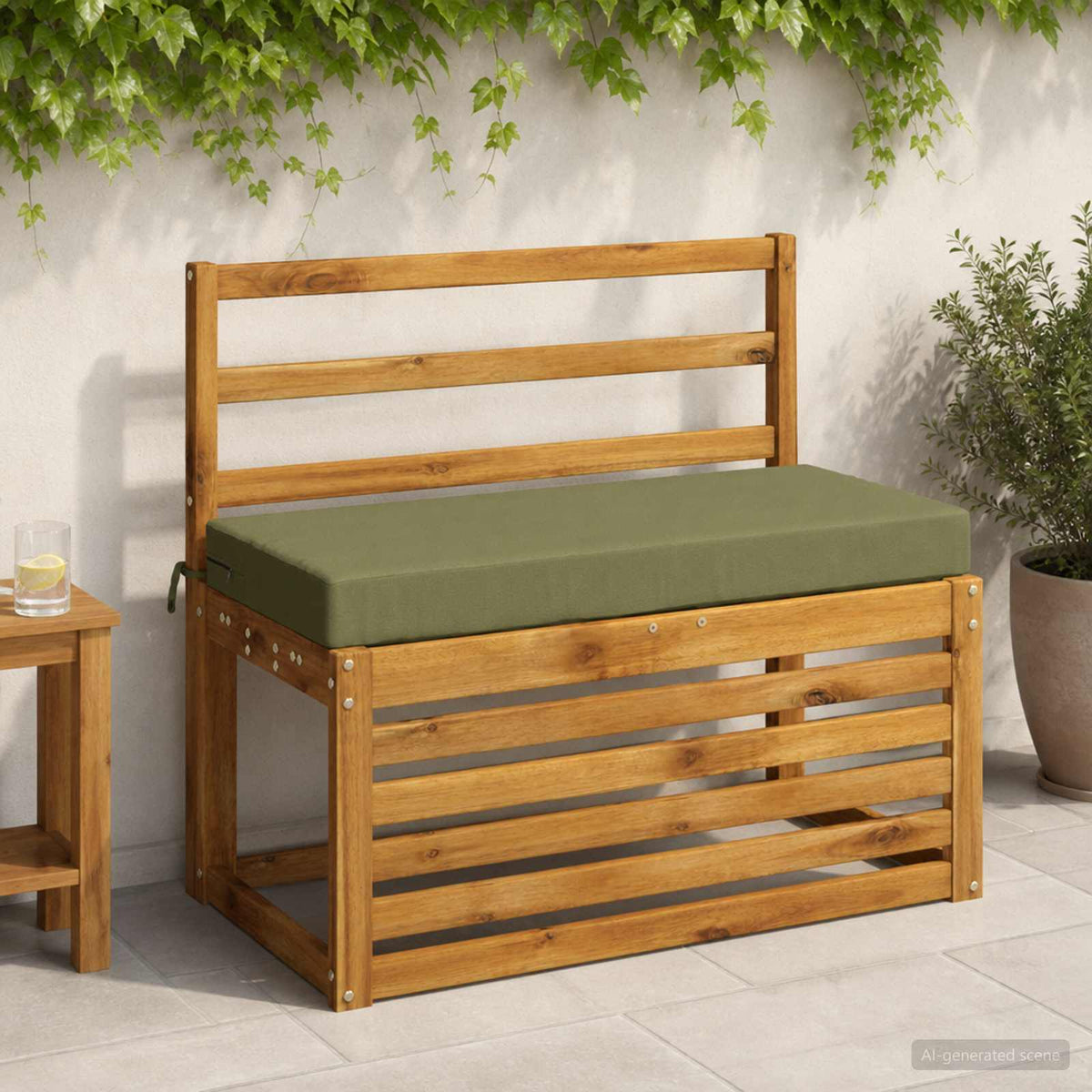 Bankkussen SOEST 100% Polyester Olijfgroen 60 x 40 x 8 cm is nu te koop bij PeponiXL, paradijselijk wonen!