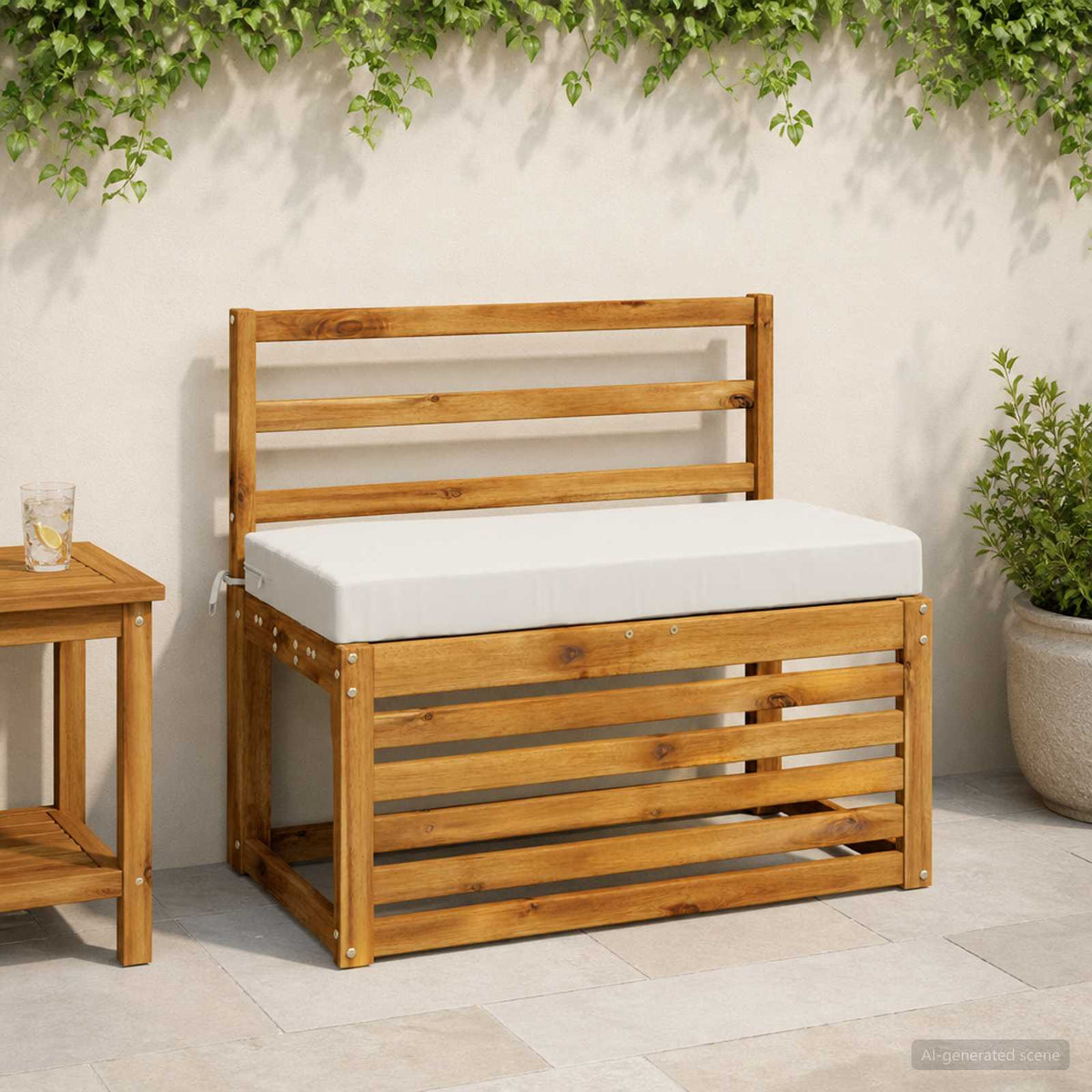 vidaXL Bankkussen SOEST 100% Polyester Wit 80 x 40 x 8 cm