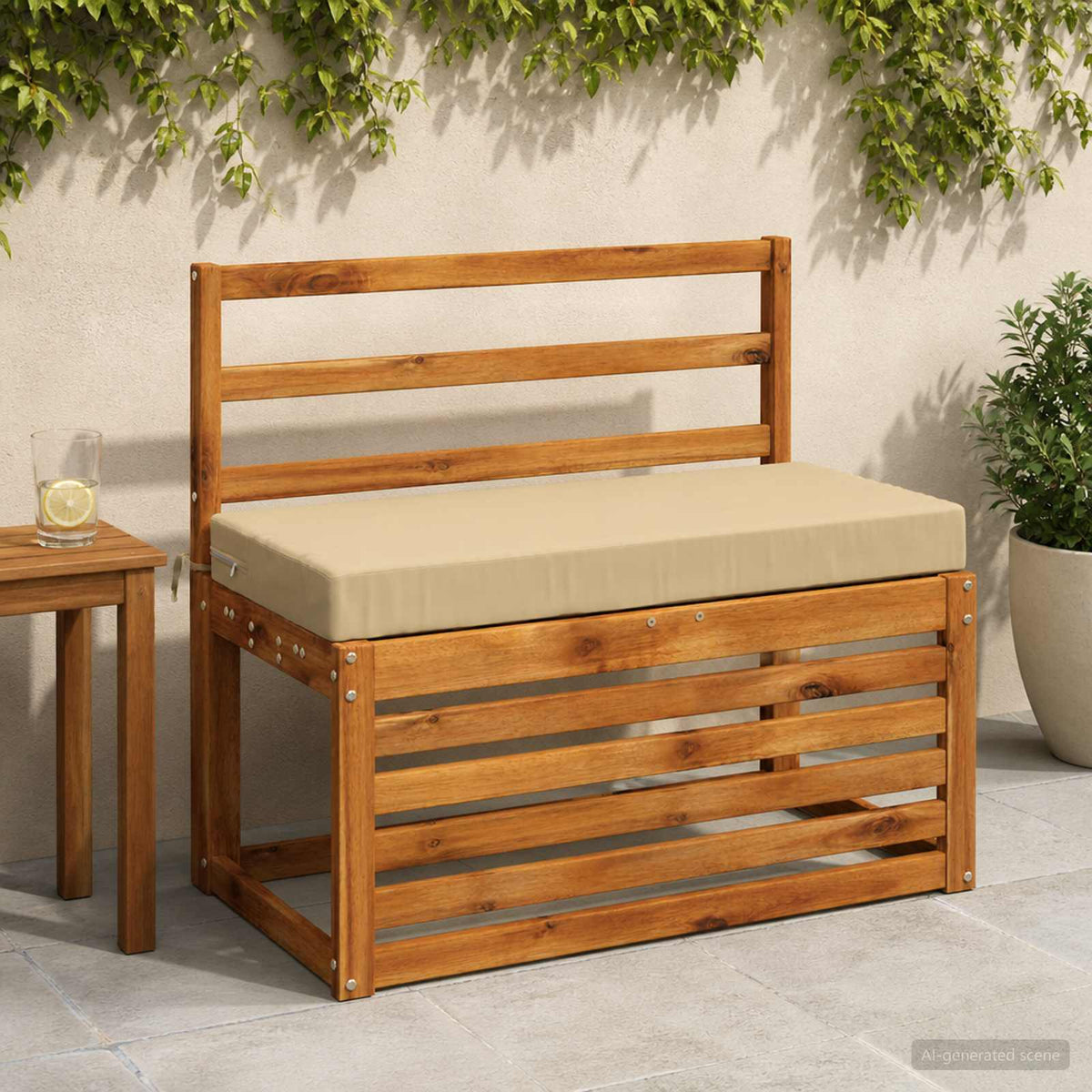 Bankkussen SOEST 100% Polyester Beige 80 x 40 x 8 cm is nu te koop bij PeponiXL, paradijselijk wonen!
