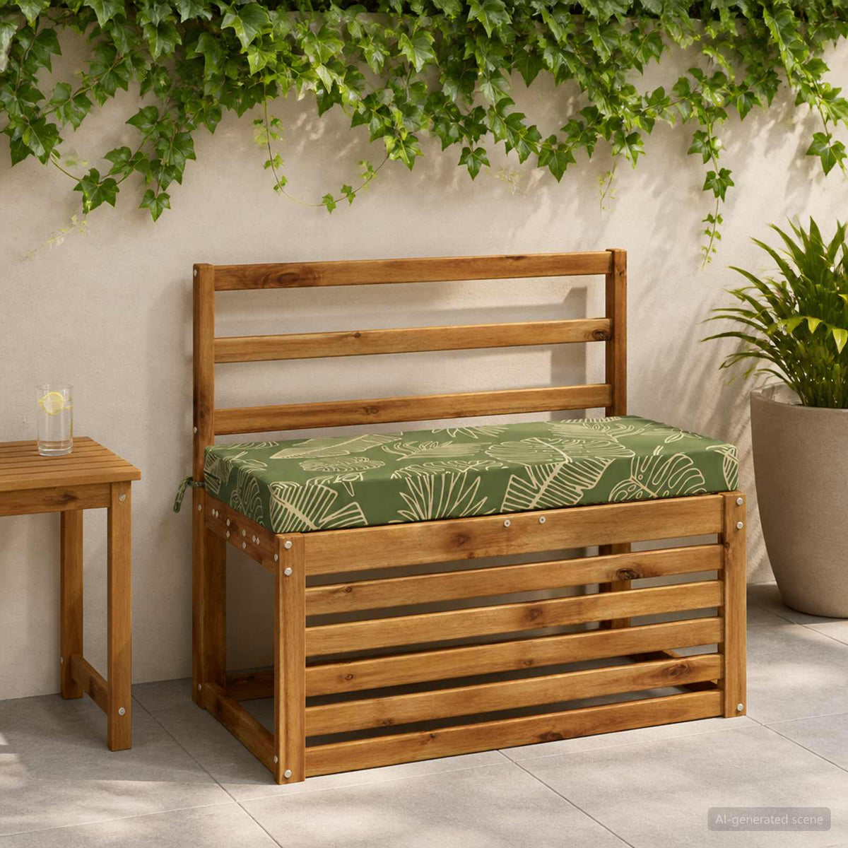 vidaXL Bankkussen SOEST 100% Polyester Bladontwerp 60 x 40 x 8 cm