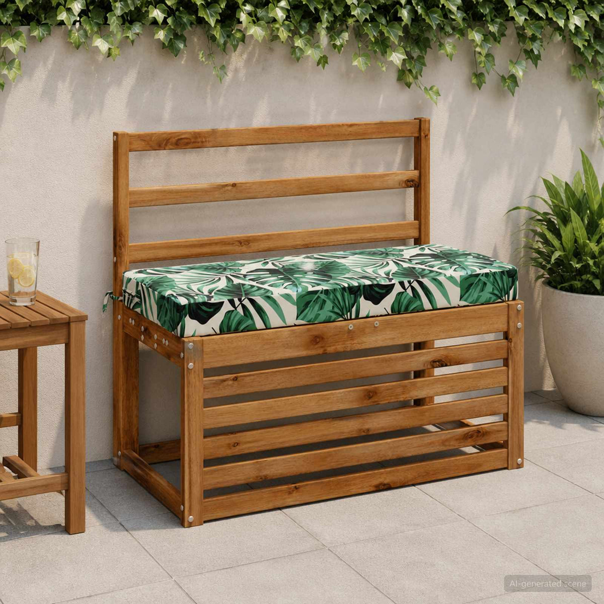 vidaXL Bankkussen SOEST 100% Polyester Bladpatroon 60 x 40 x 8 cm