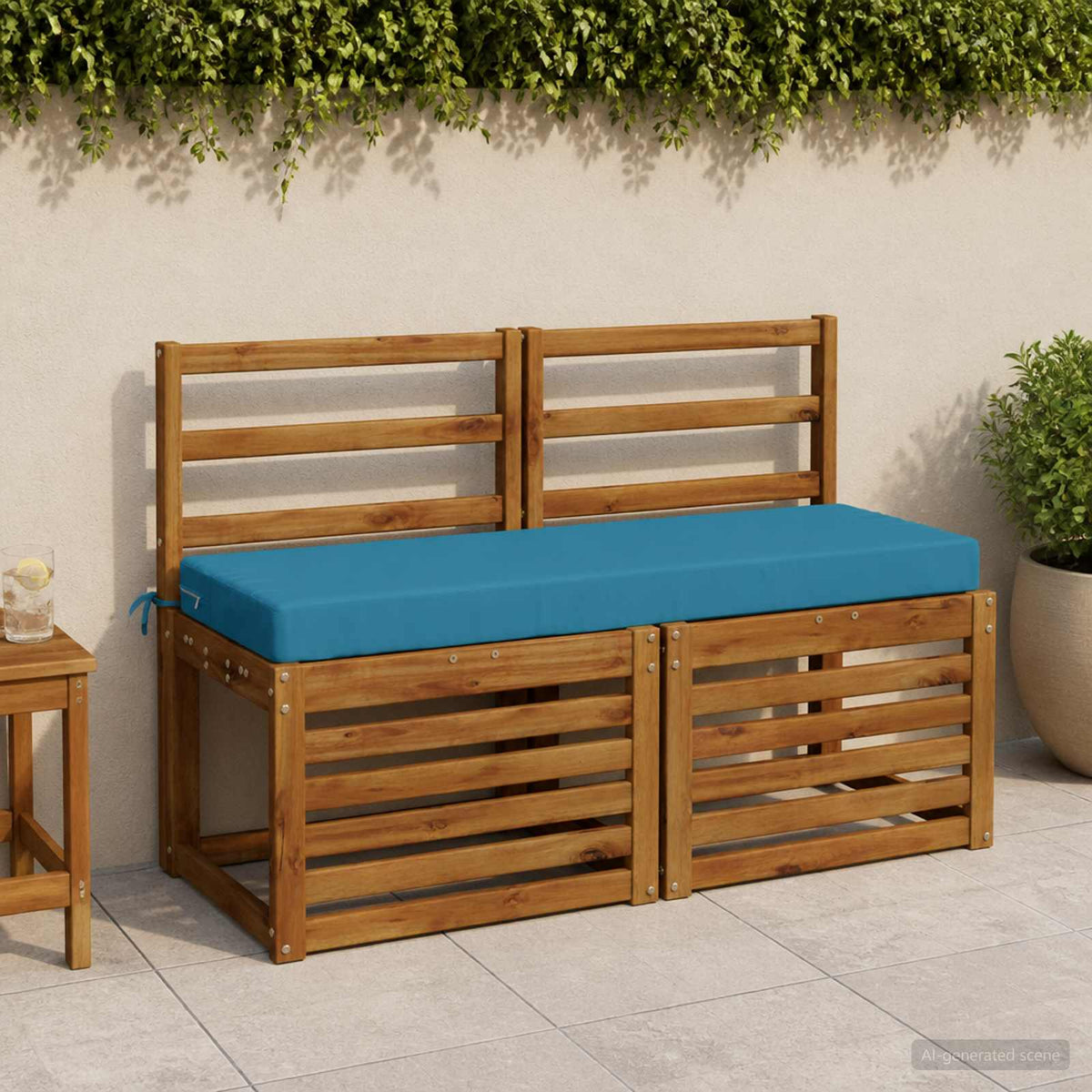 vidaXL Bankkussen SOEST 100% Polyester Lichtblauw 110 x 40 x 8 cm