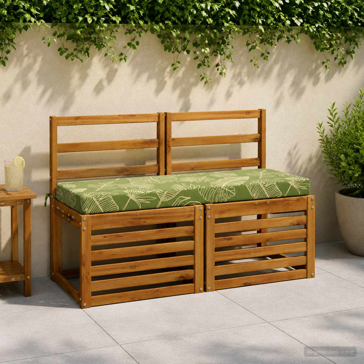 vidaXL Bankkussen SOEST 100% Polyester Bladontwerp 100 x 40 x 8 cm