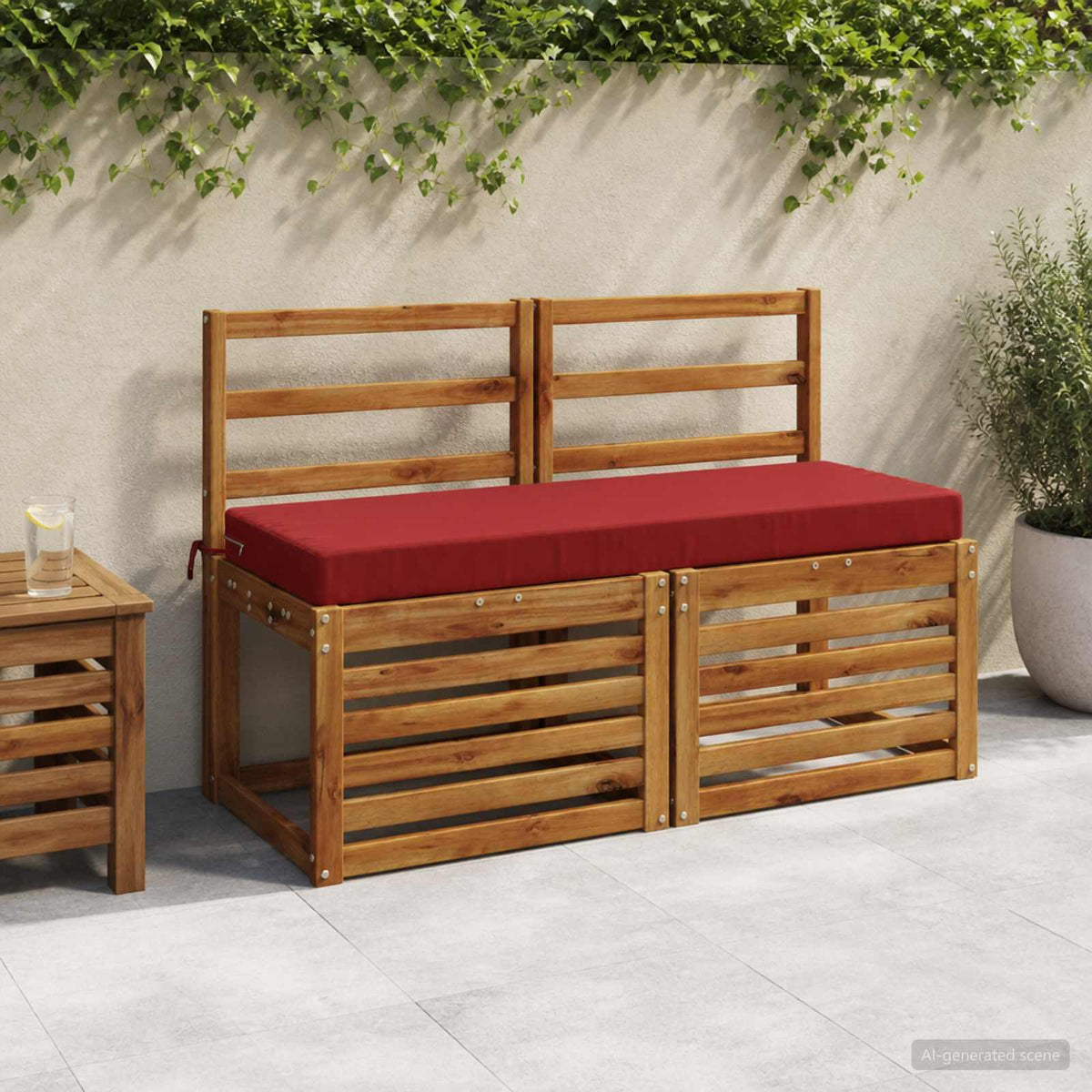 vidaXL Bankkussen SOEST 100% Polyester Wijnrood 100 x 40 x 8 cm