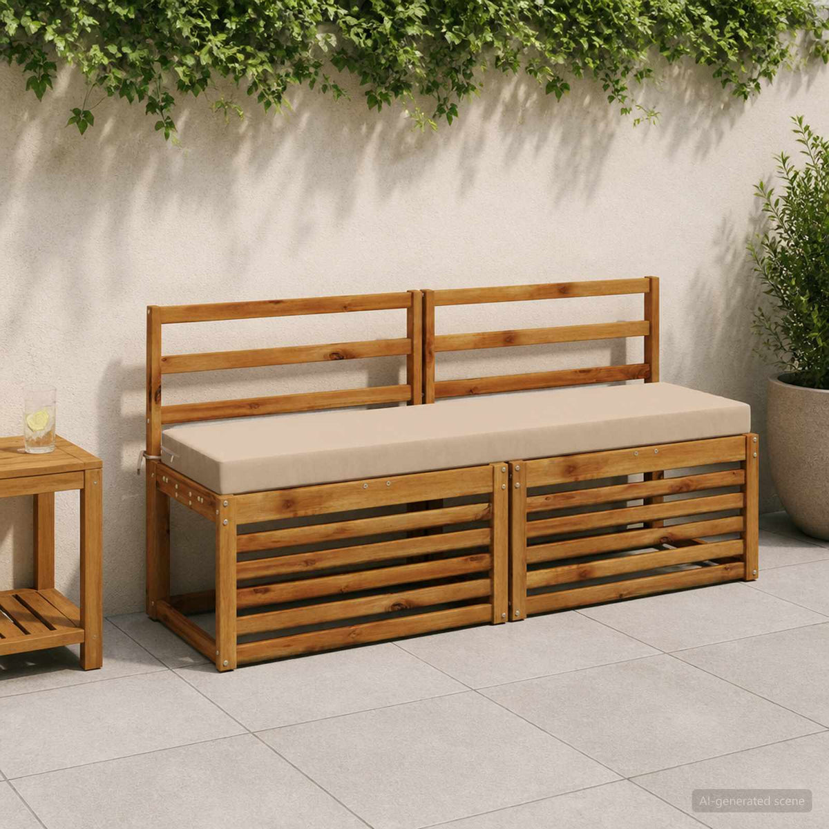 vidaXL 2-delige Bankkussens SOEST 2 st 100% Polyester Zand