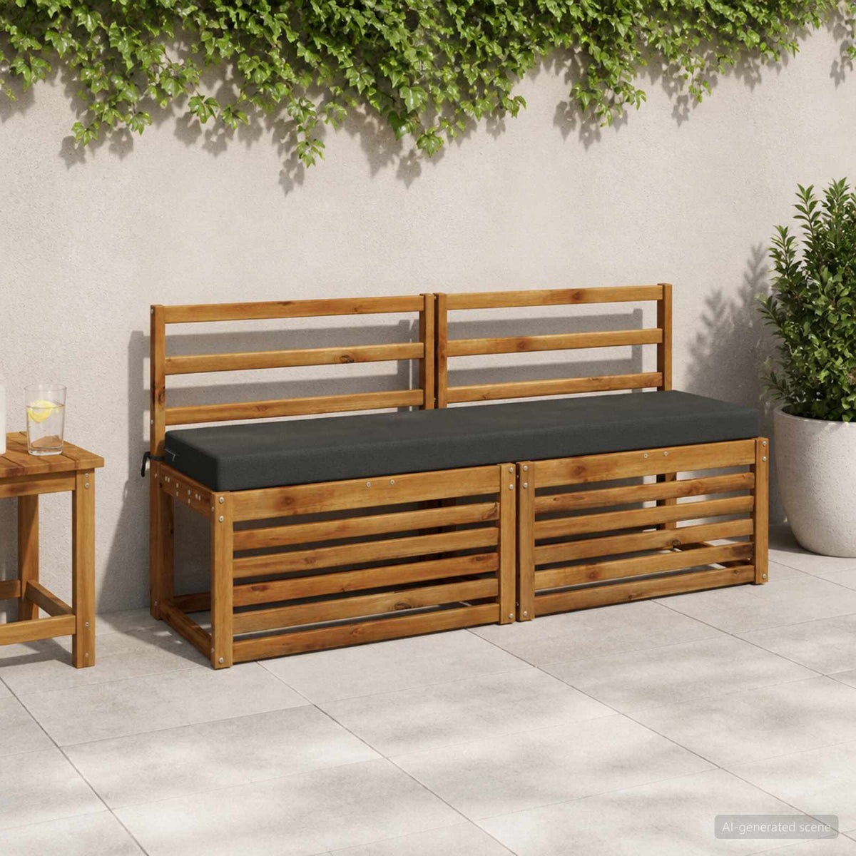 vidaXL Bankkussen SOEST 100% Polyester Antraciet 160 x 40 x 8 cm
