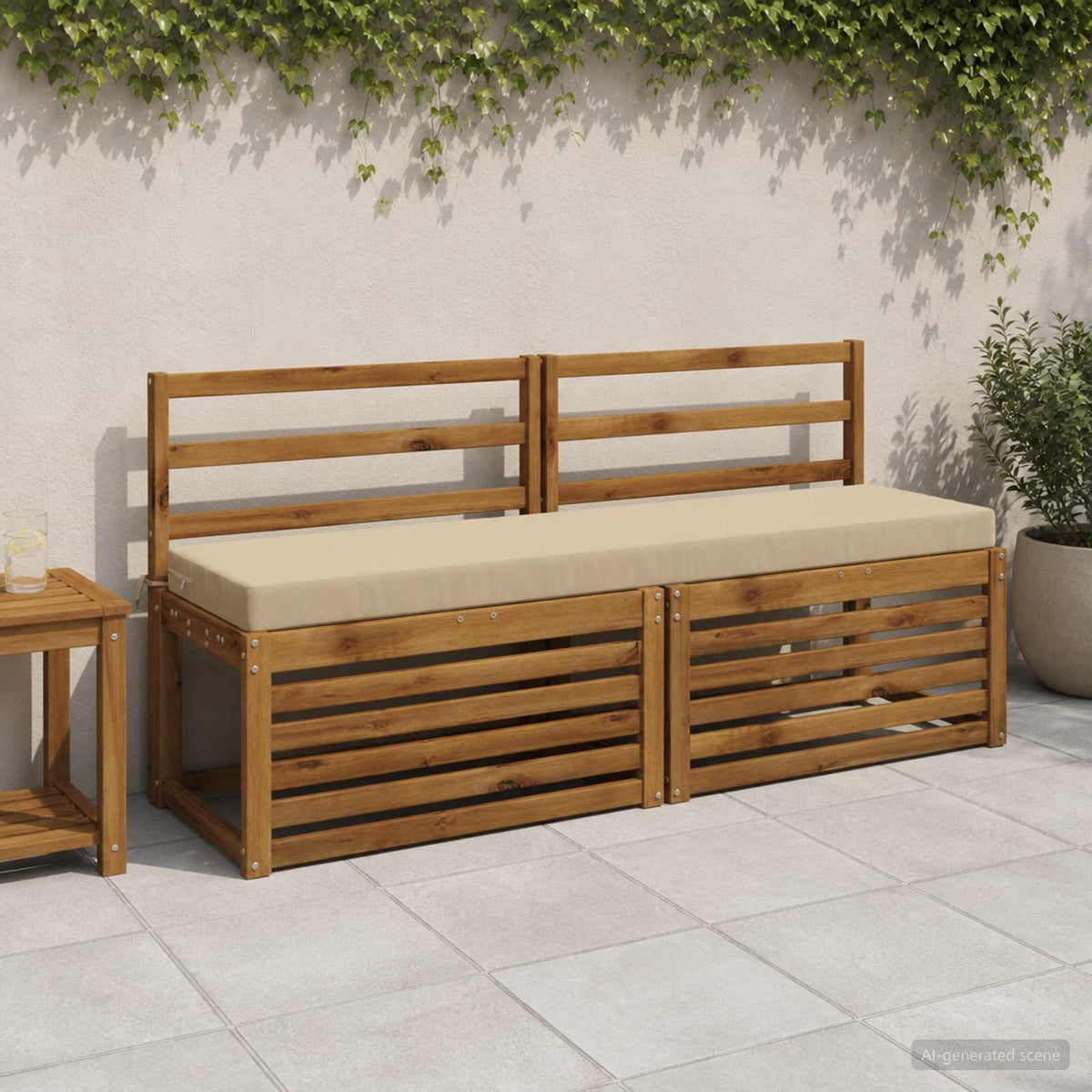 vidaXL 2-delige Bankkussens SOEST 2 st 100% Polyester Beige