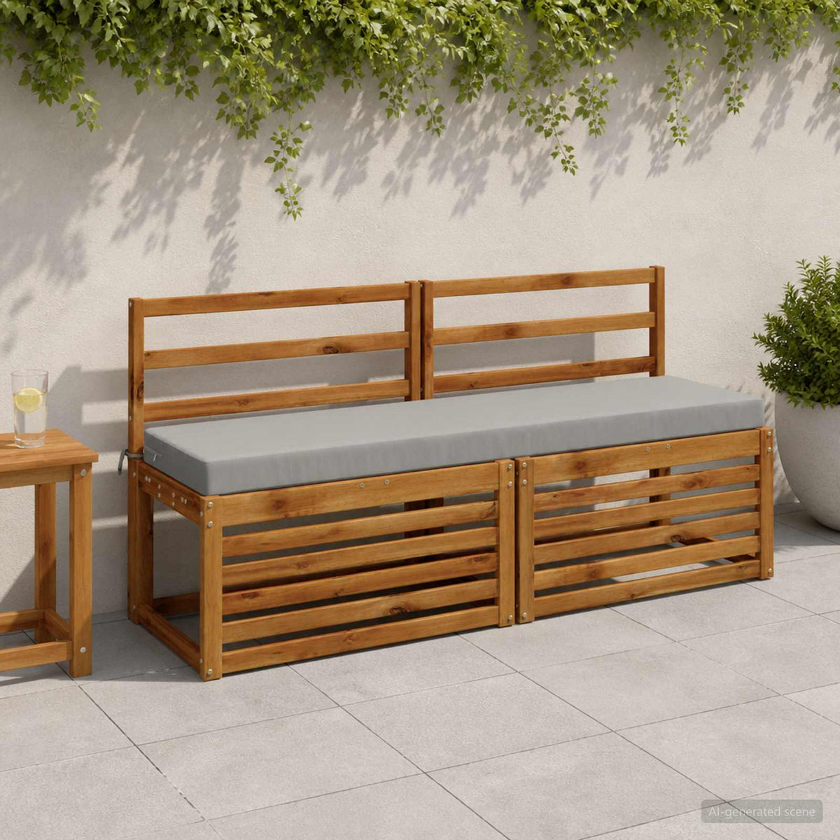 vidaXL Bankkussen SOEST 100% Polyester Grijs 140 x 40 x 8 cm