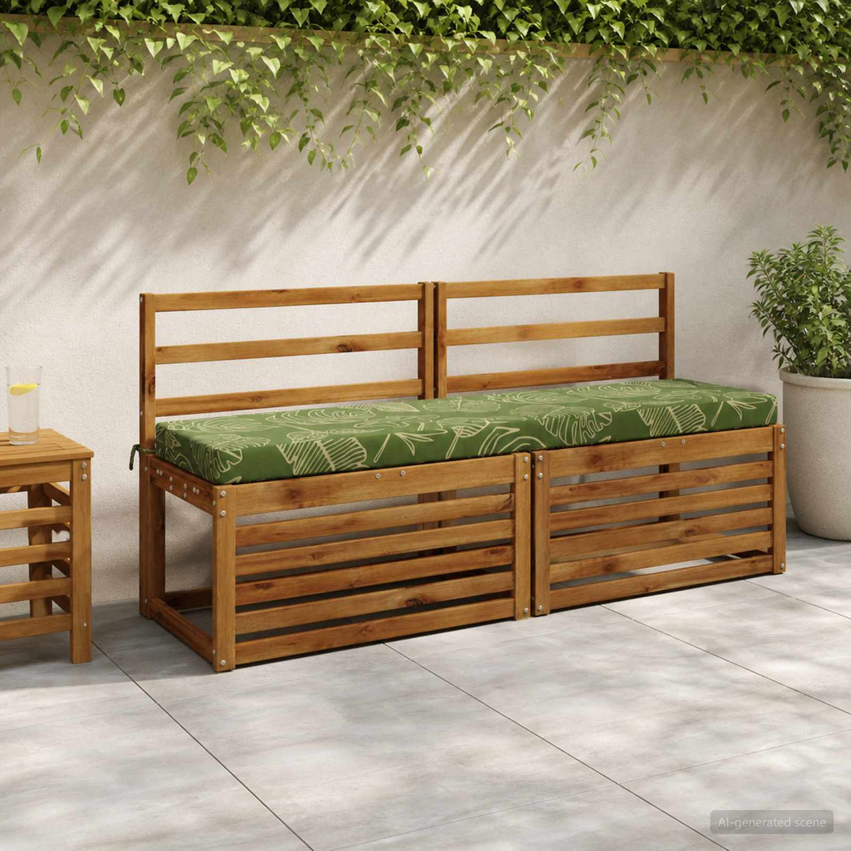 vidaXL Bankkussen SOEST 100% Polyester Bladontwerp 140 x 40 x 8 cm