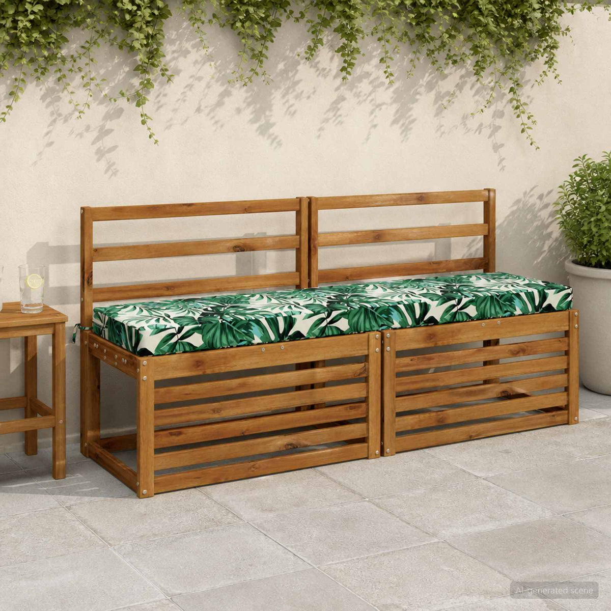 2-delige Bankkussens SOEST 2 st 100% Polyester Bladpatroon is nu te koop bij PeponiXL, paradijselijk wonen!