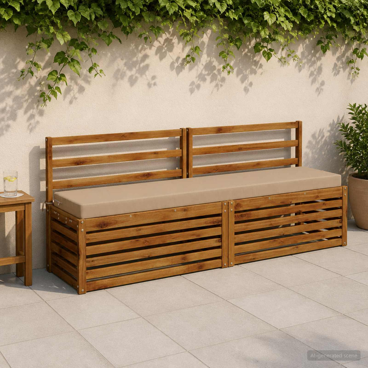 vidaXL Bankkussen SOEST 100% Polyester Zand 180 x 40 x 8 cm