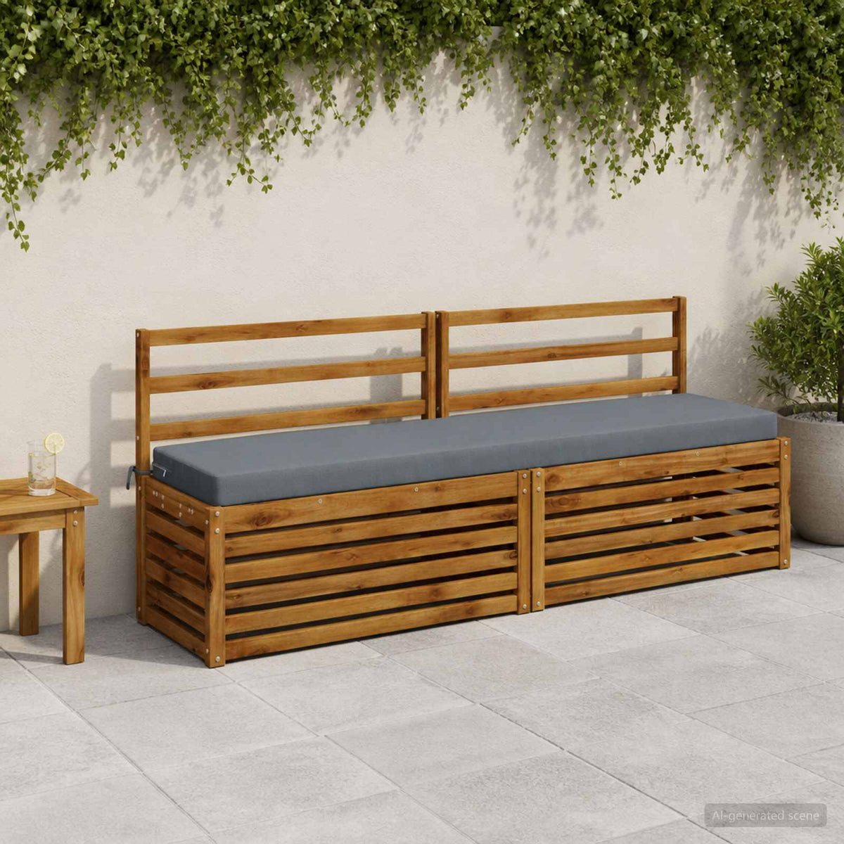 vidaXL Bankkussen SOEST 100% Polyester Blauw 170 x 40 x 8 cm