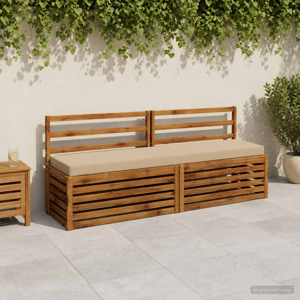 vidaXL Bankkussen SOEST 100% Polyester Beige 180 x 40 x 8 cm