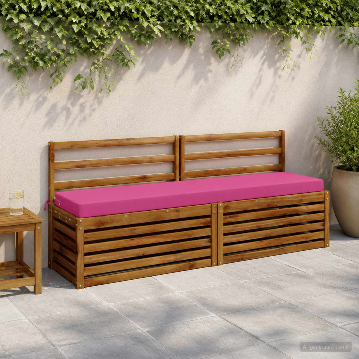 vidaXL Bankkussen SOEST 100% Polyester Roze 170 x 40 x 8 cm