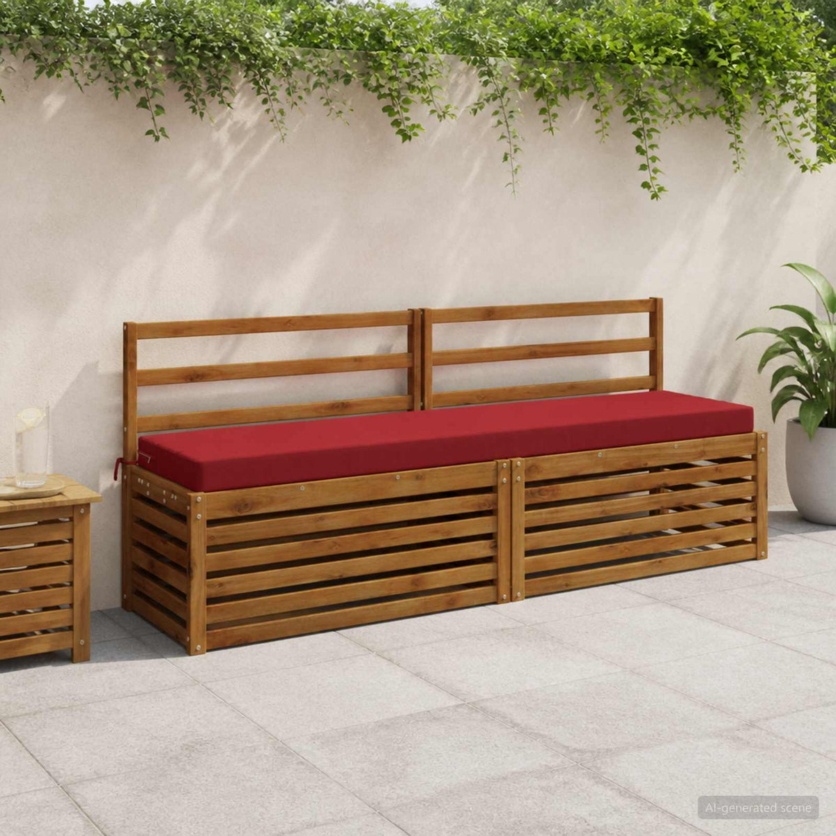 vidaXL Bankkussen SOEST 100% Polyester Wijnrood 180 x 40 x 8 cm