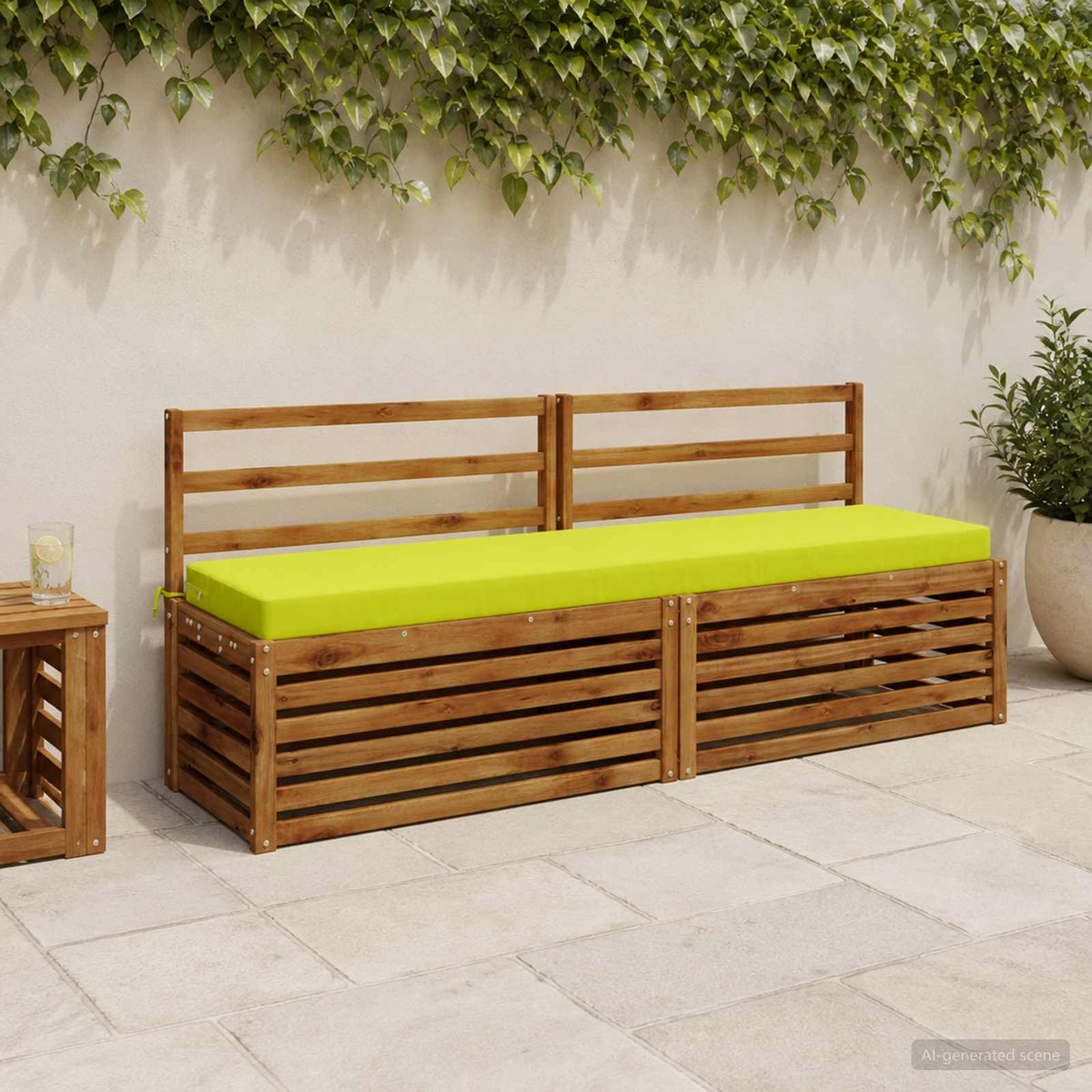 vidaXL Bankkussen SOEST 100% Polyester Helder groen 200 x 40 x 8 cm