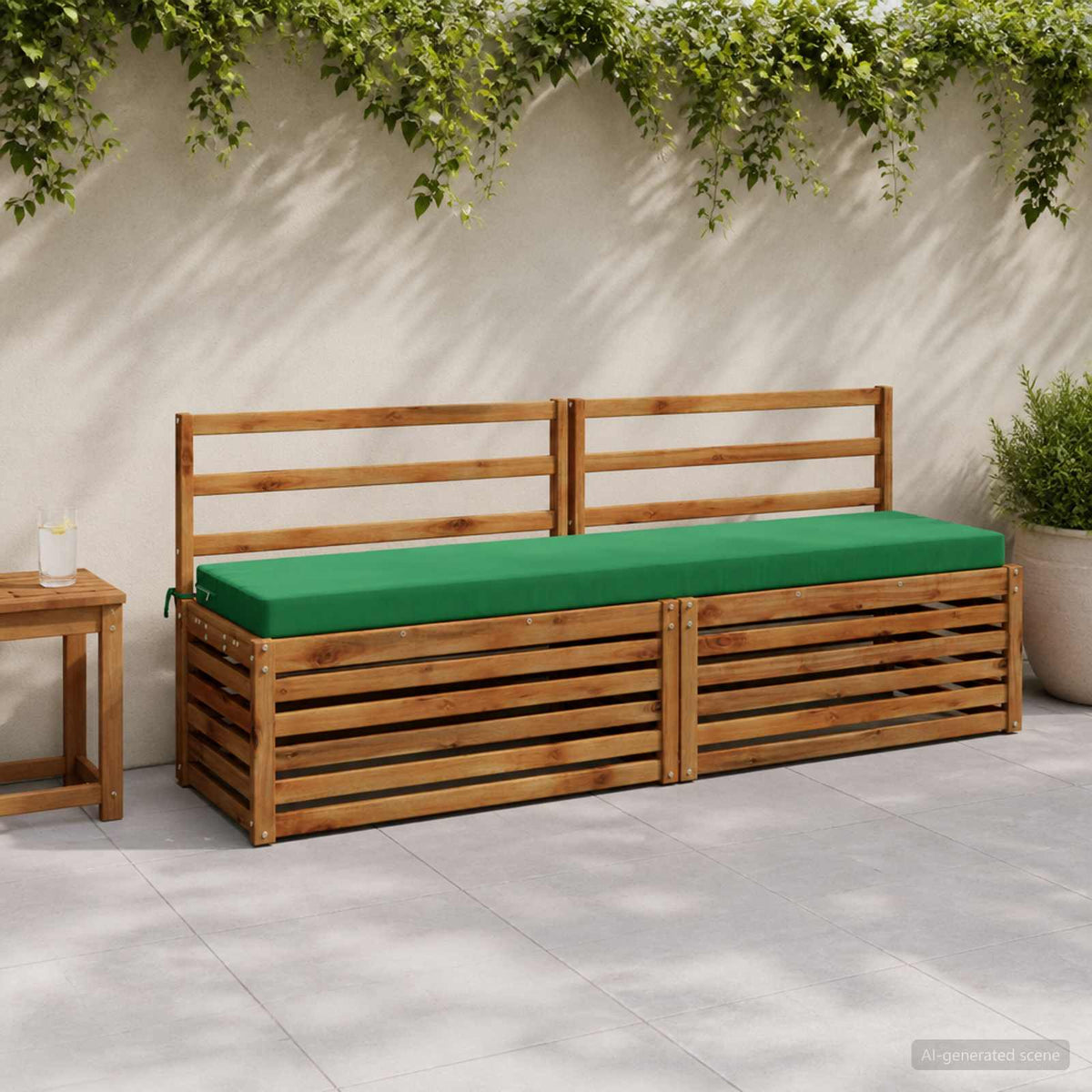 vidaXL Bankkussen SOEST 100% Polyester Groen 200 x 40 x 8 cm