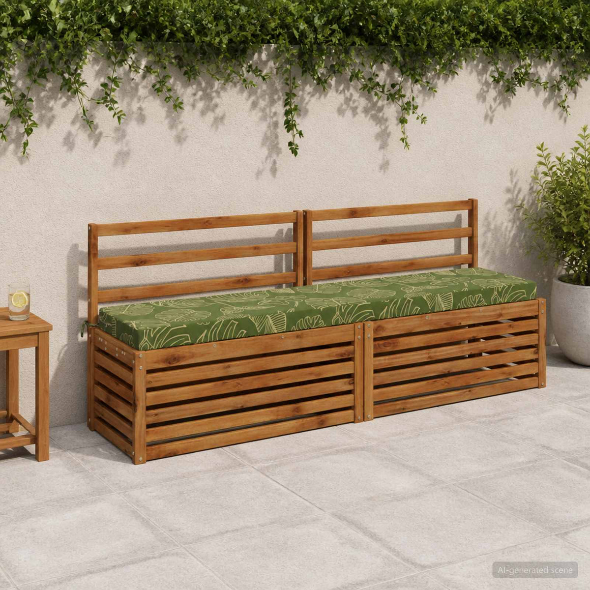 vidaXL Bankkussen SOEST 100% Polyester Bladontwerp 200 x 40 x 8 cm