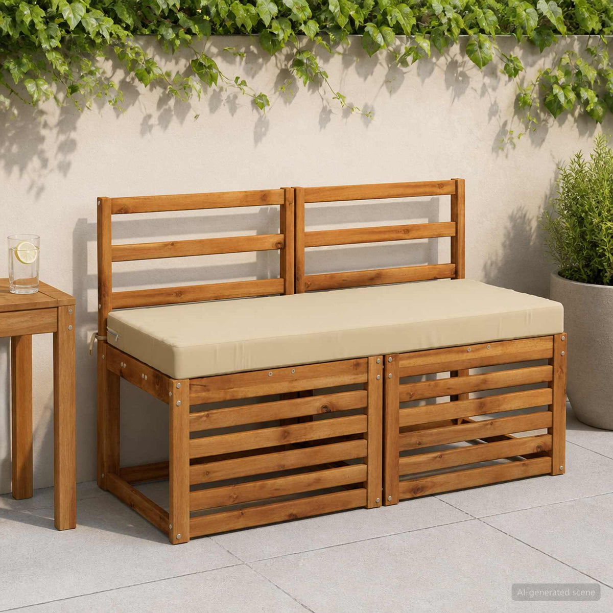 Bankkussen SOEST 100% Polyester Beige 110 x 50 x 8 cm is nu te koop bij PeponiXL, paradijselijk wonen!