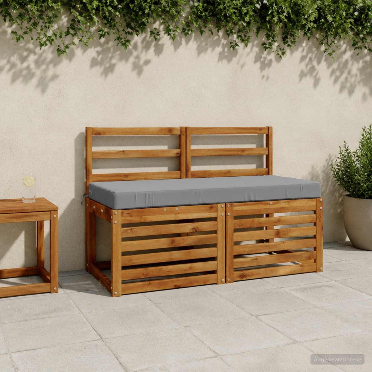 Bankkussen SOEST 100% Polyester Grijs 120 x 50 x 8 cm is nu te koop bij PeponiXL, paradijselijk wonen!