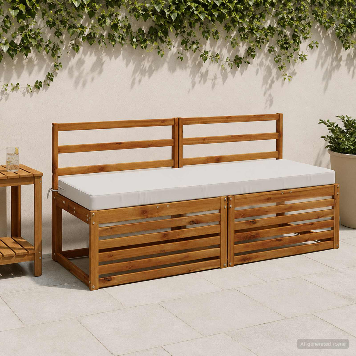 Bankkussen SOEST 100% Polyester Wit 140 x 50 x 8 cm is nu te koop bij PeponiXL, paradijselijk wonen!