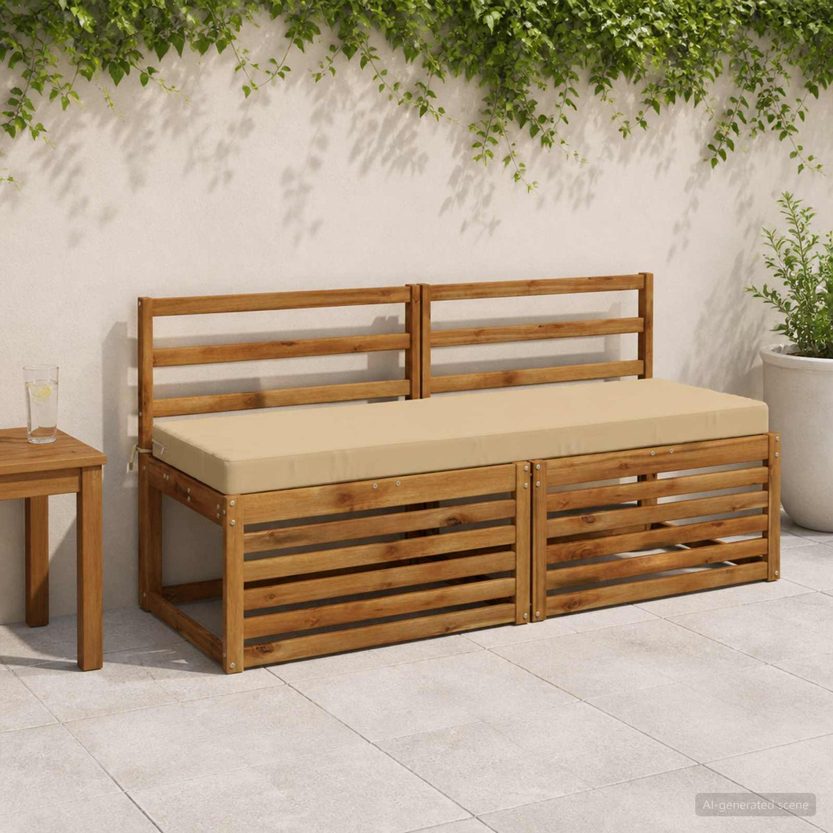 vidaXL Bankkussen SOEST 100% Polyester Beige 140 x 50 x 8 cm