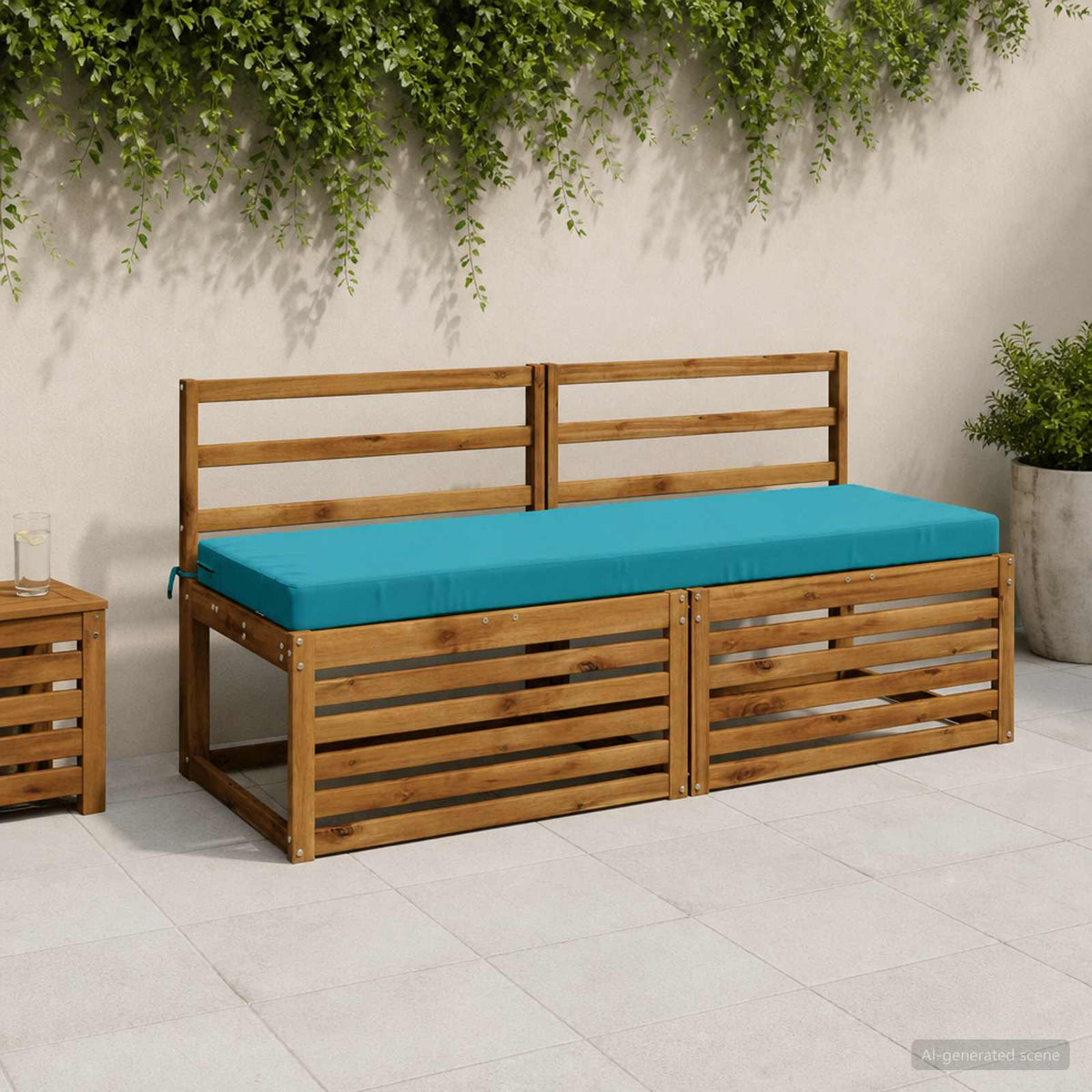 vidaXL Bankkussen SOEST 100% Polyester Turquoise 140 x 50 x 8 cm