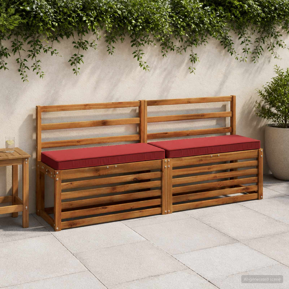 2-delige Bankkussens VUGHT 2 pcs 100% Polyester Wijnrood is nu te koop bij PeponiXL, paradijselijk wonen!