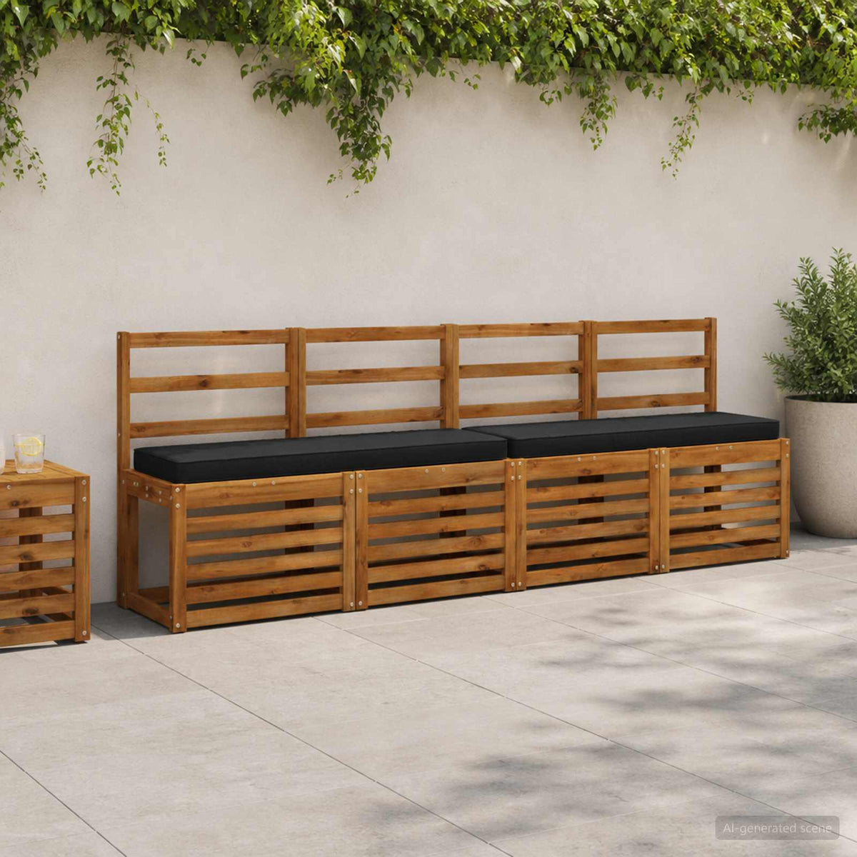 vidaXL 2-delige Bankkussens VUGHT 2 pcs 100% Polyester Zwart