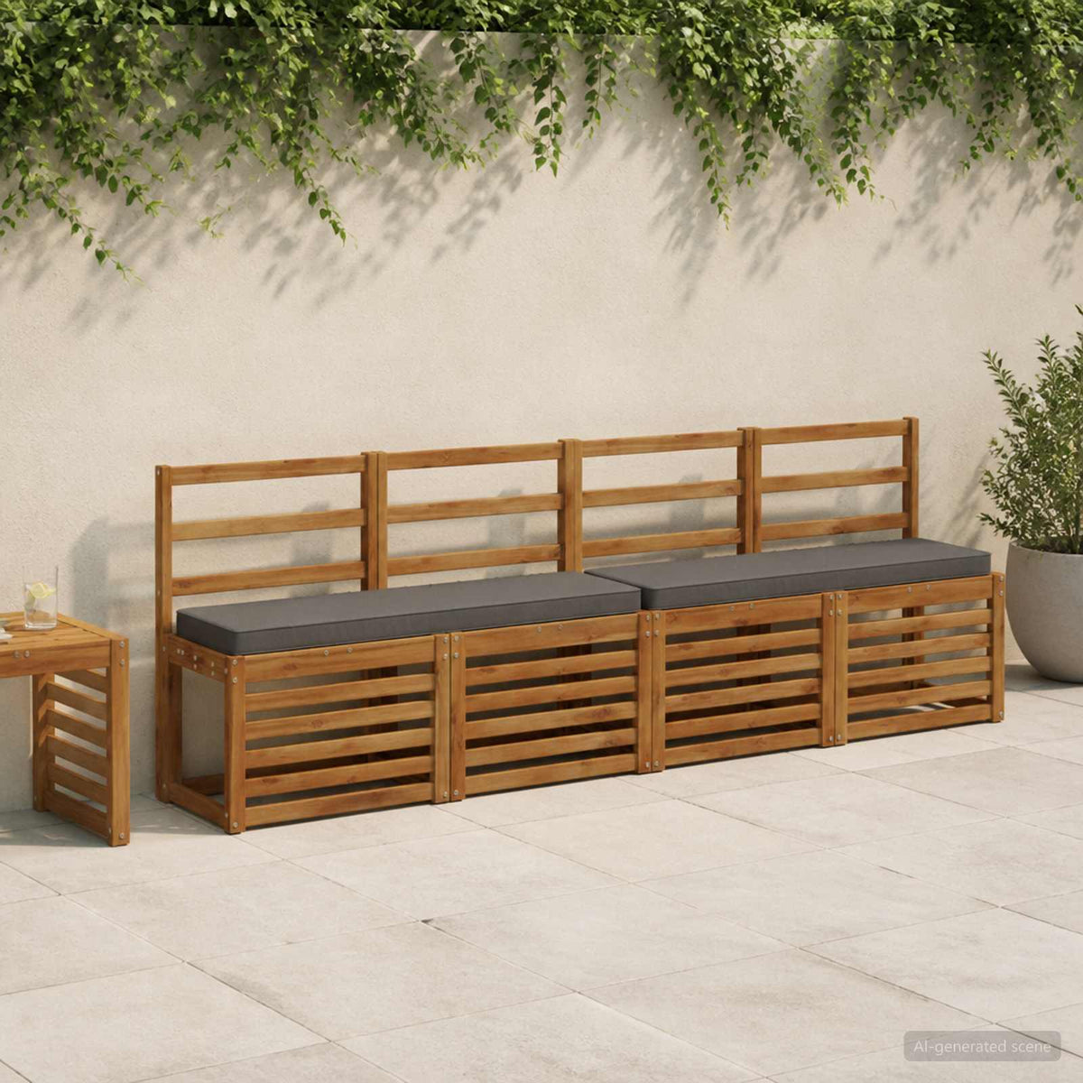 vidaXL 1-delig Bankkussen VUGHT 100% Polyester Grijs 120 x 30 x 5 cm