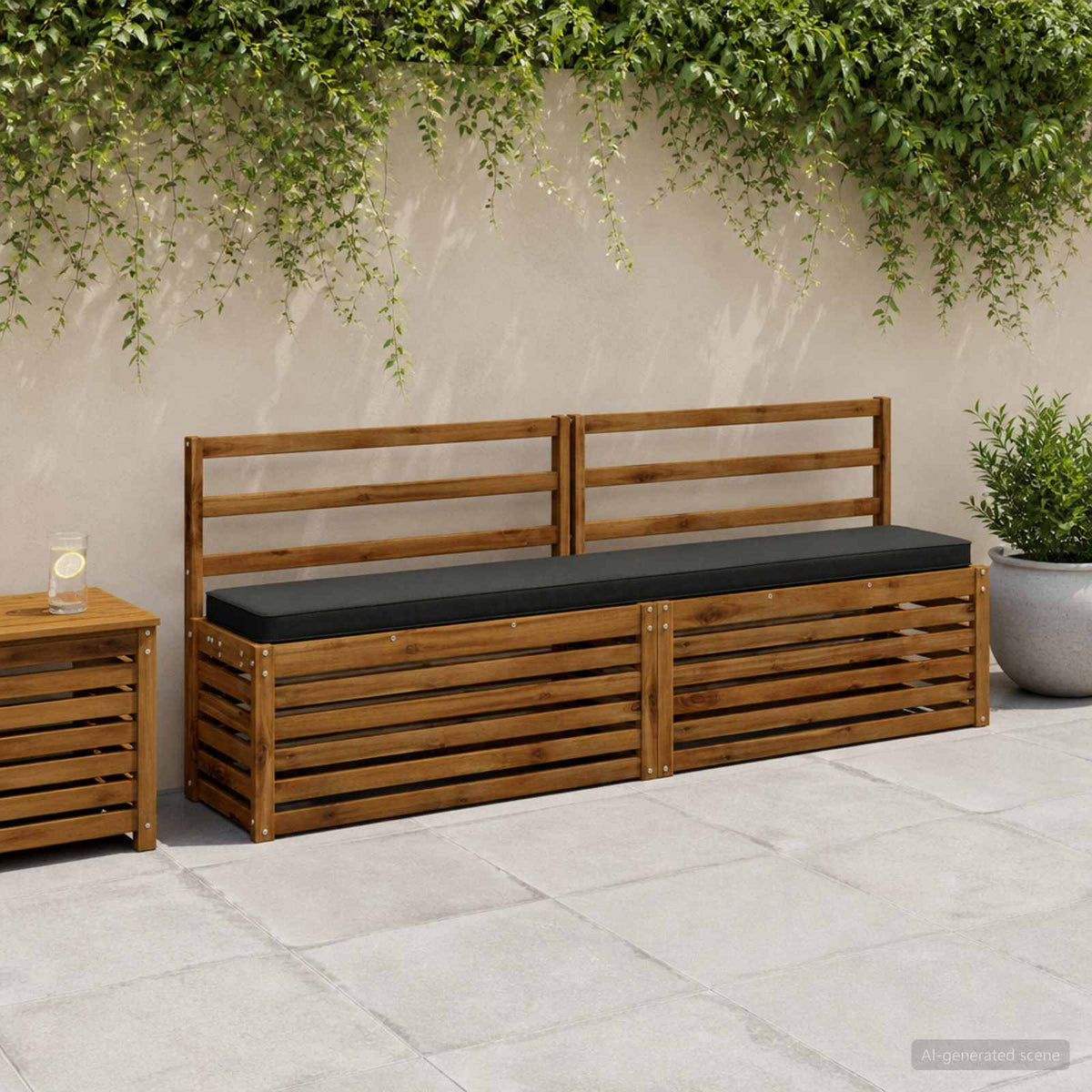 vidaXL 1-delig Bankkussen VUGHT 100% Polyester Zwart 180 x 30 x 5 cm