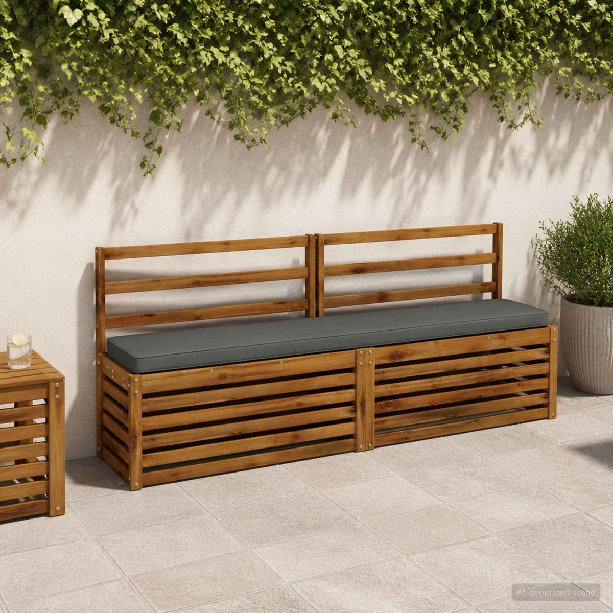 vidaXL 1-delig Bankkussen VUGHT 100% Polyester Grijs 180 x 30 x 5 cm