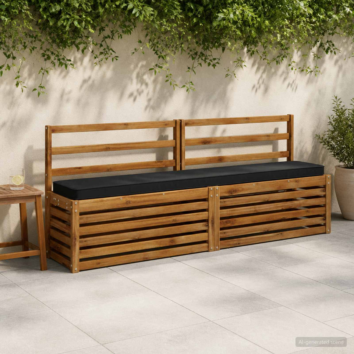 1-delig Bankkussen VUGHT 100% Polyester Zwart 180 x 30 x 5 cm is nu te koop bij PeponiXL, paradijselijk wonen!