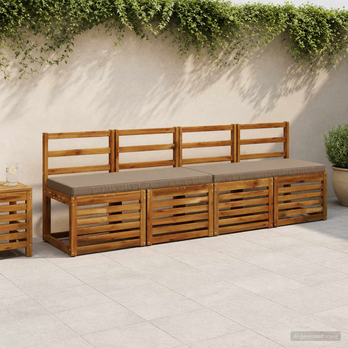 1-delig Bankkussen VUGHT 100% Polyester Taupe 110 x 40 x 5 cm is nu te koop bij PeponiXL, paradijselijk wonen!